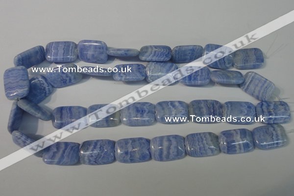 CAG4390 15.5 inches 18*25mm rectangle dyed blue lace agate beads