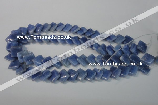 CAG4397 15.5 inches 14*14mm diamond dyed blue lace agate beads