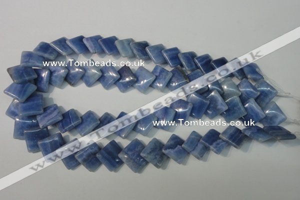 CAG4398 15.5 inches 18*18mm diamond dyed blue lace agate beads