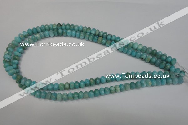 CAG4410 15.5 inches 5*8mm rondelle dyed blue lace agate beads