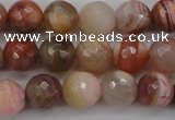 CAG4472 15.5 inches 8mm faceted round pink botswana agate beads