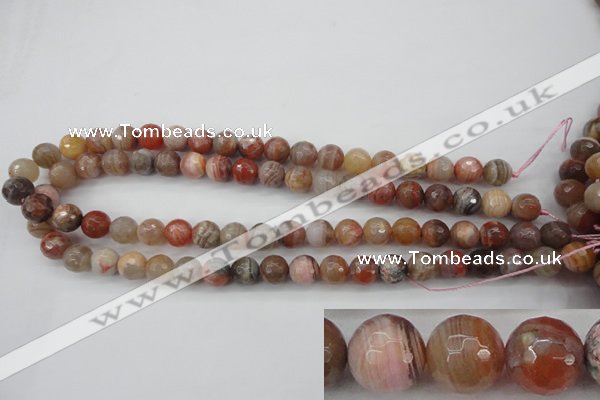 CAG4473 15.5 inches 10mm faceted round pink botswana agate beads