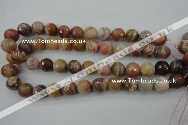 CAG4476 15.5 inches 16mm faceted round pink botswana agate beads