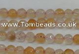 CAG4480 15.5 inches 4mm faceted round fire crackle agate beads