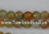 CAG4481 15.5 inches 6mm faceted round fire crackle agate beads