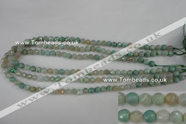 CAG4486 15.5 inches 6mm faceted round agate beads wholesale