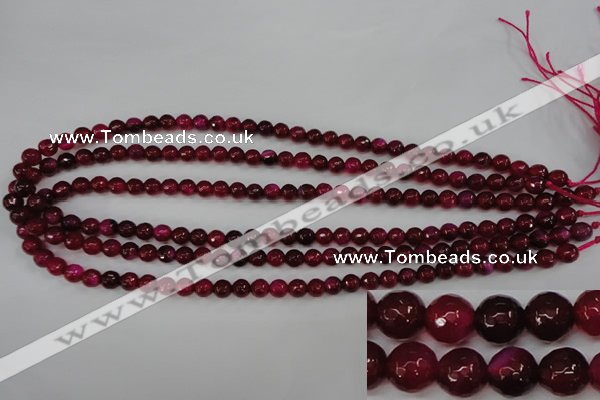 CAG4489 15.5 inches 6mm faceted round agate beads wholesale