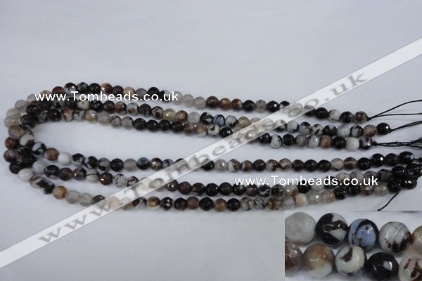 CAG4490 15.5 inches 6mm faceted round agate beads wholesale