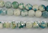 CAG4492 15.5 inches 8mm faceted round fire crackle agate beads