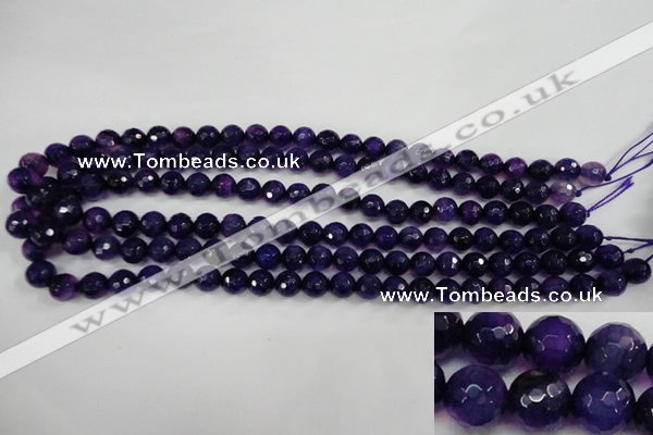 CAG4495 15.5 inches 8mm faceted round fire crackle agate beads