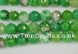 CAG4496 15.5 inches 8mm faceted round fire crackle agate beads