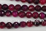 CAG4503 15.5 inches 8mm faceted round fire crackle agate beads