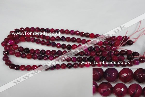 CAG4503 15.5 inches 8mm faceted round fire crackle agate beads