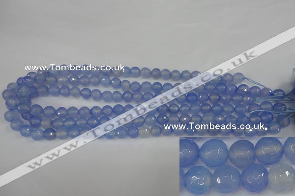 CAG4505 15.5 inches 8mm faceted round agate beads wholesale