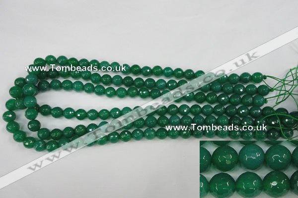 CAG4507 15.5 inches 8mm faceted round agate beads wholesale