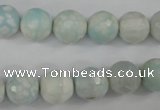 CAG4515 15.5 inches 10mm faceted round fire crackle agate beads