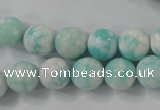 CAG4517 15.5 inches 10mm faceted round fire crackle agate beads