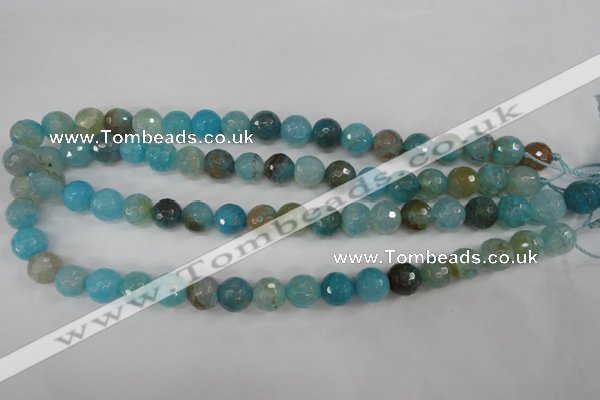 CAG4518 15.5 inches 10mm faceted round fire crackle agate beads