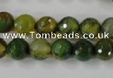 CAG4519 15.5 inches 10mm faceted round fire crackle agate beads