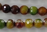 CAG4520 15.5 inches 10mm faceted round fire crackle agate beads