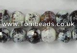 CAG4522 15.5 inches 10mm faceted round fire crackle agate beads