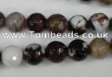 CAG4526 15.5 inches 10mm faceted round fire crackle agate beads