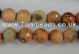 CAG4529 15.5 inches 10mm faceted round fire crackle agate beads