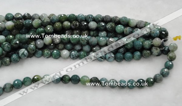 CAG453 15.5 inches 14mm faceted round agate beads Wholesale