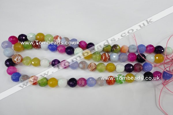 CAG4530 15.5 inches 10mm faceted round fire crackle agate beads