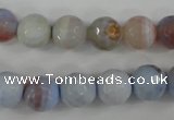 CAG4533 15.5 inches 10mm faceted round agate beads wholesale