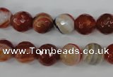 CAG4534 15.5 inches 10mm faceted round agate beads wholesale