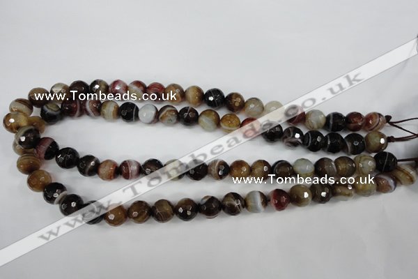 CAG4535 15.5 inches 10mm faceted round agate beads wholesale