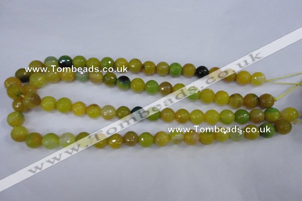 CAG4536 15.5 inches 10mm faceted round agate beads wholesale