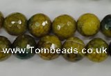 CAG4541 15.5 inches 12mm faceted round fire crackle agate beads