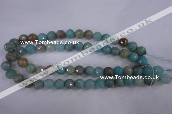 CAG4544 15.5 inches 12mm faceted round fire crackle agate beads