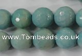 CAG4557 15.5 inches 14mm faceted round fire crackle agate beads