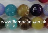 CAG4564 15.5 inches 14mm faceted round fire crackle agate beads