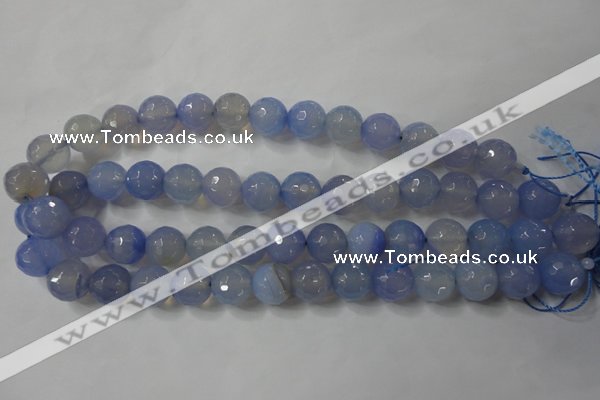 CAG4565 15.5 inches 14mm faceted round agate beads wholesale