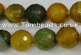 CAG4566 15.5 inches 14mm faceted round agate beads wholesale