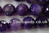 CAG4567 15.5 inches 14mm faceted round agate beads wholesale