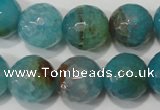 CAG4571 15.5 inches 16mm faceted round fire crackle agate beads