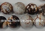 CAG4576 15.5 inches 16mm faceted round fire crackle agate beads