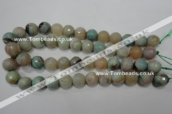 CAG4579 15.5 inches 16mm faceted round fire crackle agate beads