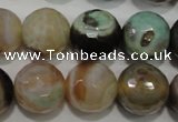 CAG4581 15.5 inches 16mm faceted round fire crackle agate beads