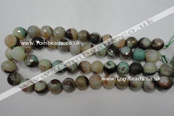 CAG4581 15.5 inches 16mm faceted round fire crackle agate beads