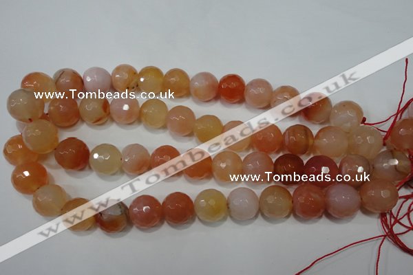 CAG4584 15.5 inches 16mm faceted round agate beads wholesale