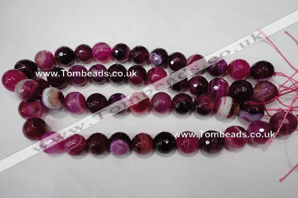 CAG4585 15.5 inches 16mm faceted round agate beads wholesale