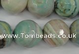 CAG4587 15.5 inches 18mm faceted round fire crackle agate beads