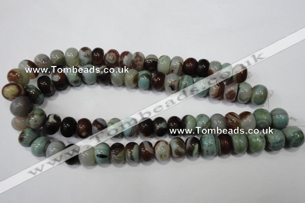 CAG4592 15.5 inches 10*14mm rondelle agate beads wholesale