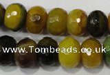 CAG4596 15.5 inches 10*14mm faceted rondelle agate beads wholesale